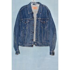 LEVI'S Trucker Blue Denim Jacket 70506-0216 USA Red Tab Size 46R
